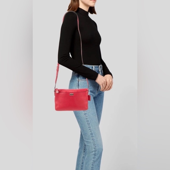 Coach Handbags - Coach Madison leather East West swingpack pink crossbody Loganberry bag Purse